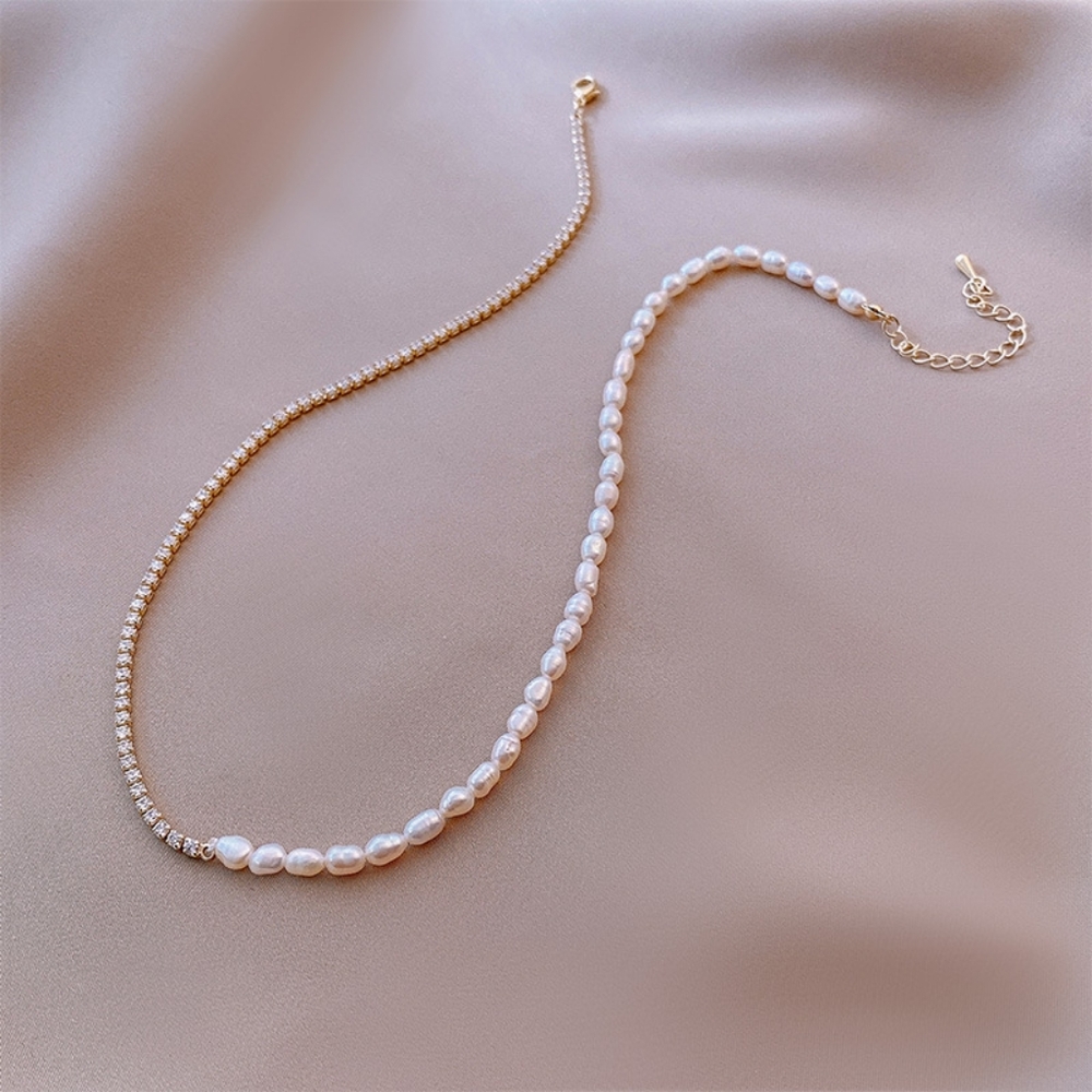 Nwt gold filled necklace with fresh water pearls real - Picture 3 of 4